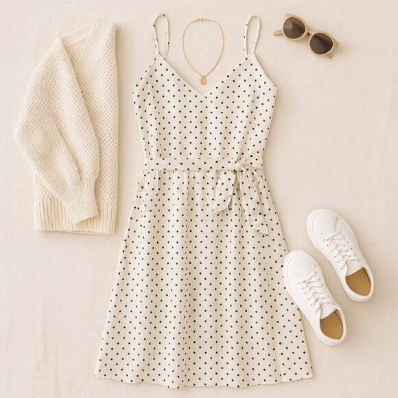 Kate Spade for Target Dress Preppy Classic White Polka Dot Midi Belted XXL - Picture 2 of 12